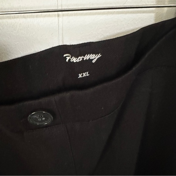 Black Flared Trousers with Textured Knit - Picture 3 of 4